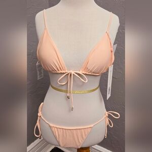 White Fox Bikini Swimsuit Peach (T282)